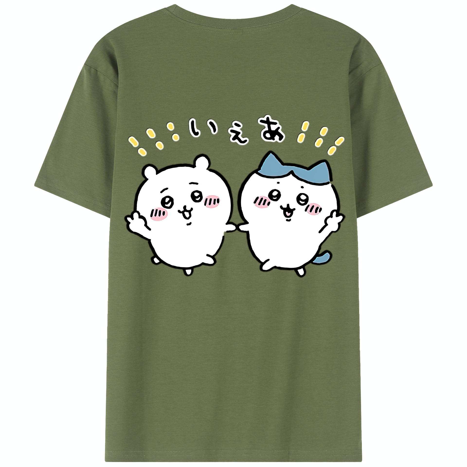 （画像用） ちいかわ ハチワレ Chii-kawa hachiware 綿100％半袖Tシャツ（背面プリント）